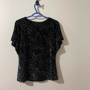 Laura Top - Black and grey velvet, size small